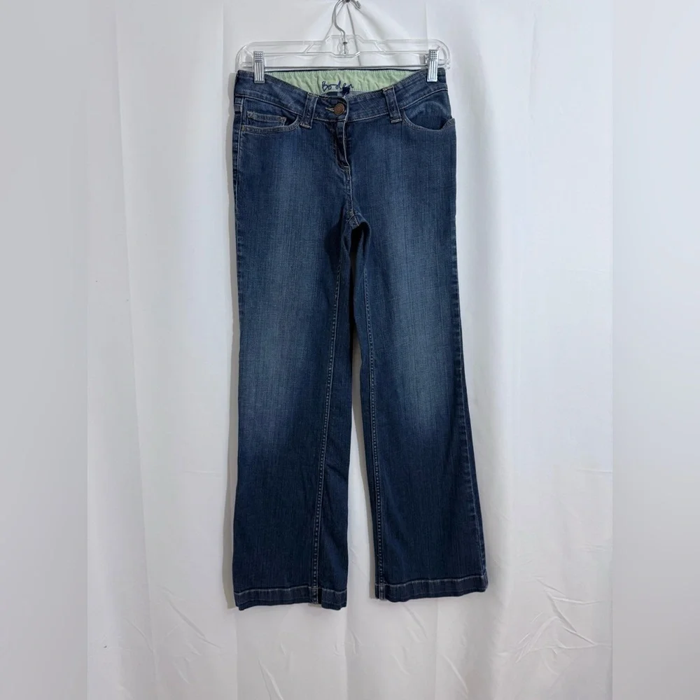 Boden Mid Rise Wide Leg Ankle Jeans Size 8R - Picture 2 of 12